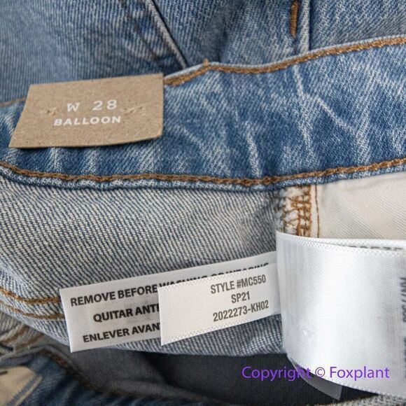 NEW Madewell Balloon Jeans in Hewes Wash, 28 - Picture 16 of 16